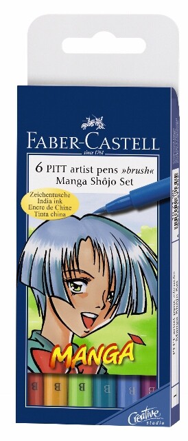 PITT umelecké perá Manga Shojo set. Etui 6ks