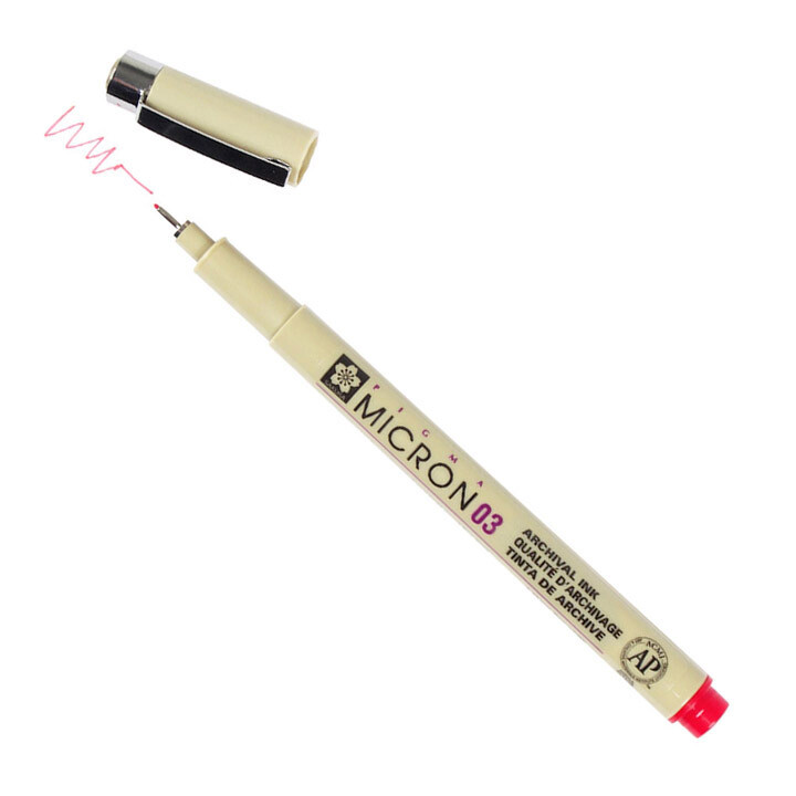 Technické pero SAKURA Pigma Micron RED / rôzne hrúbky