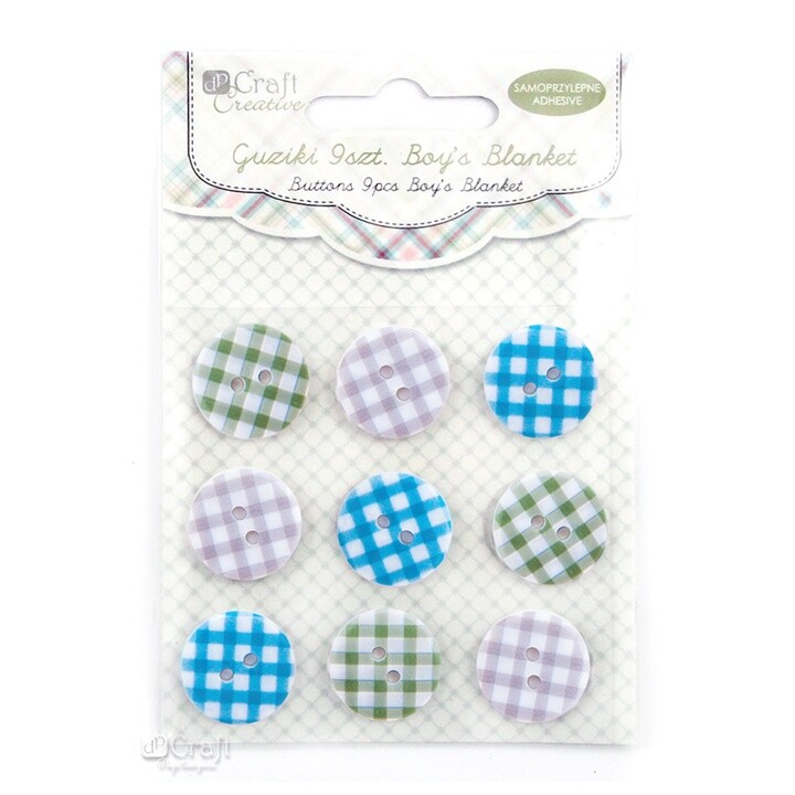 Samolepiace gombíky Boyś Blanket / 9 dielna sada