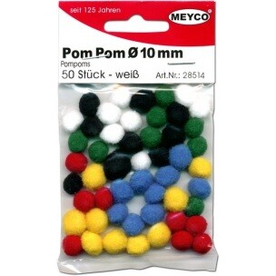 Pom Poms mix farieb. 7mm/60ks