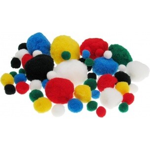 Pom Poms. mix farieb. 20mm/30ks