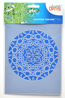 Plastová šablóna. priemer 14cm - mandala 2