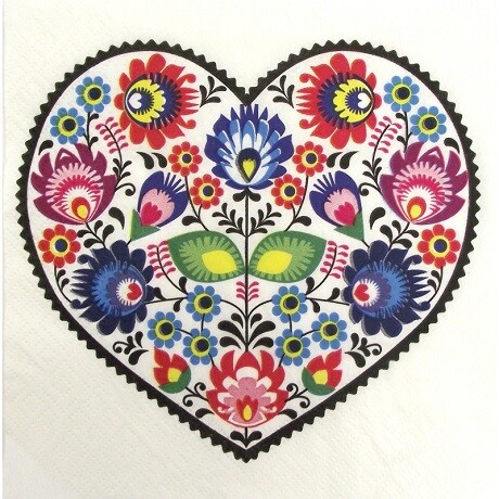 Servítky na DEKUPÁŽ - Heart - 1 ks