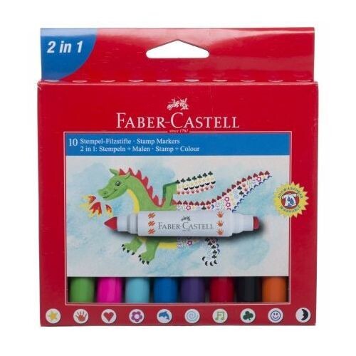 Popisovače Faber-Castell s pečiatkou / 10 farebné