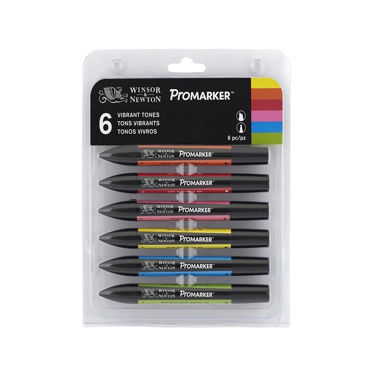 Sada 6 popisovačov Winsor & Newton Promarkers / živé odtiene