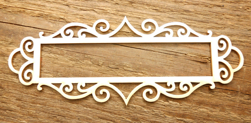Drevený dekoratívny rámček na menovku – obdĺžnikový ornament
