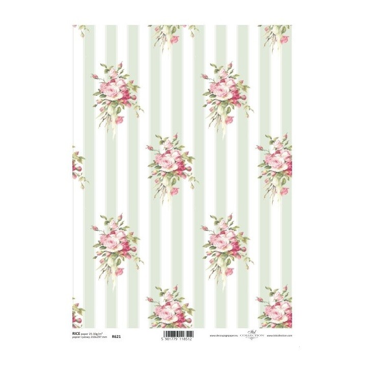 Ryžový papier A4 ITD - Vintage Roses