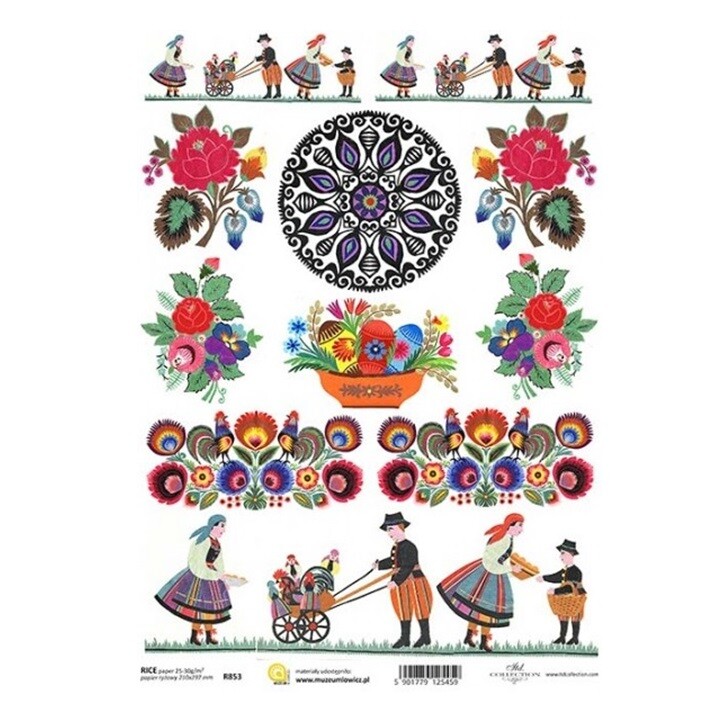 Ryžový papier A4 ITD - Folklór - R853
