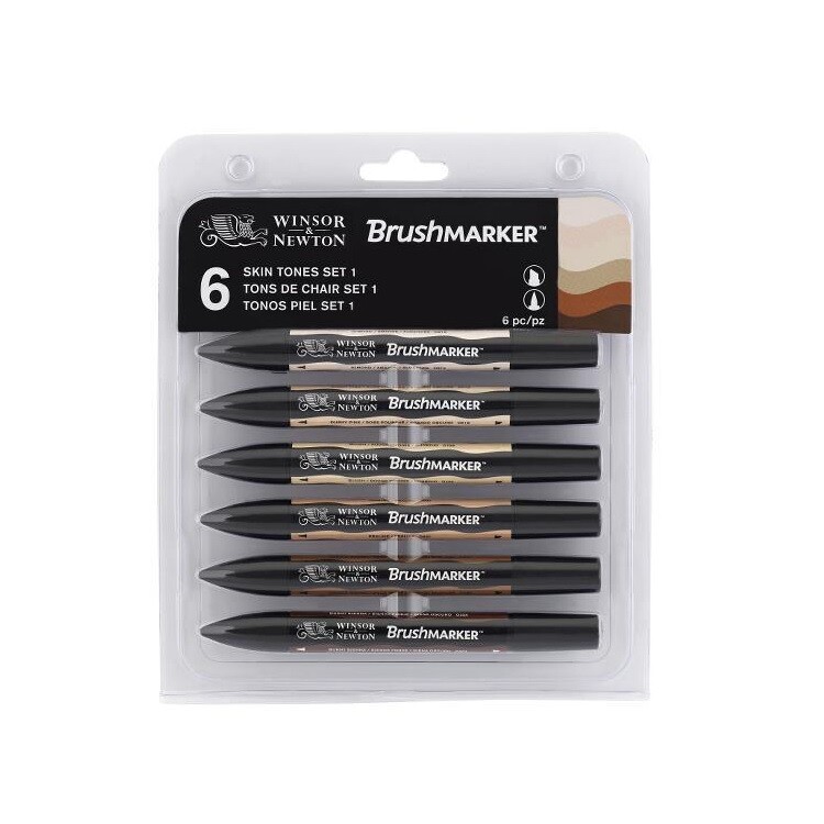 Sada 6 popisovačov  Winsor & Newton Brushmarker / telové odtiene