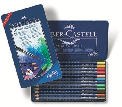 Akvarelové pastelky Art Grip set 12 farebné - plech