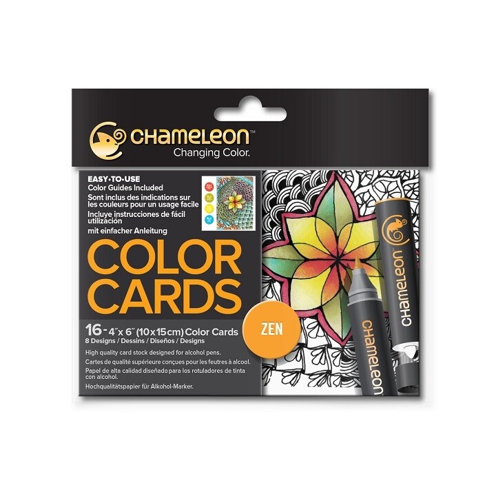 Chameleon Zen kartičky na omaľovanie - 16 ks