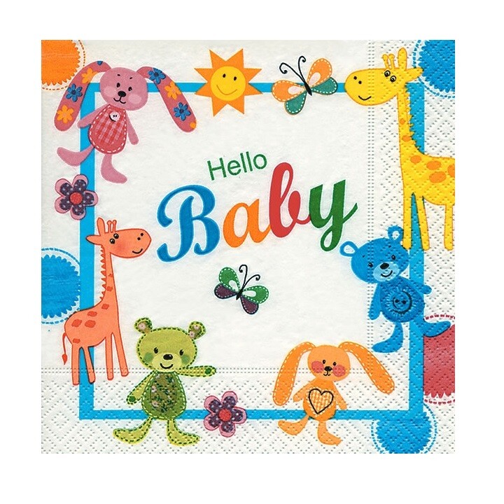 Servítky na dekupáž – Hello baby – 1 ks