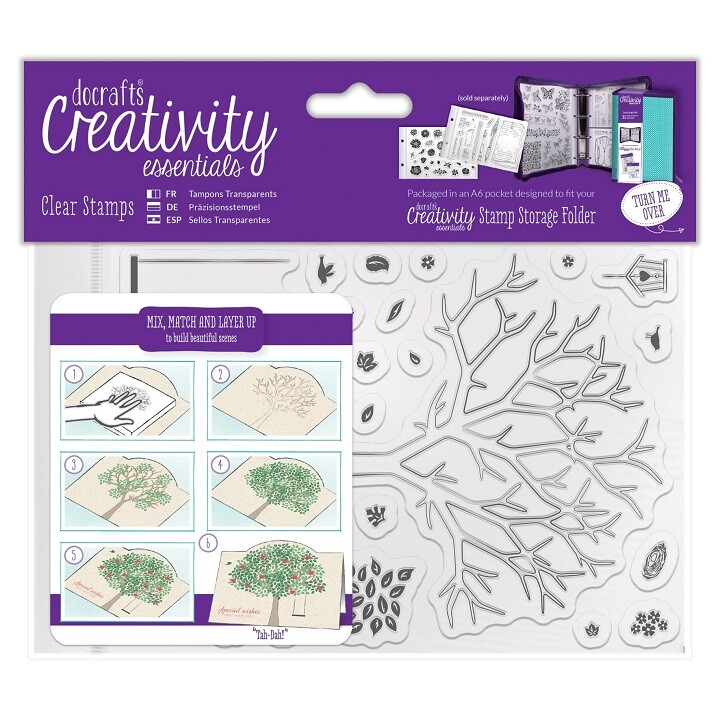 Akrylové pečiatky Creativity Essentials – Build a Tree / sada 30 ks