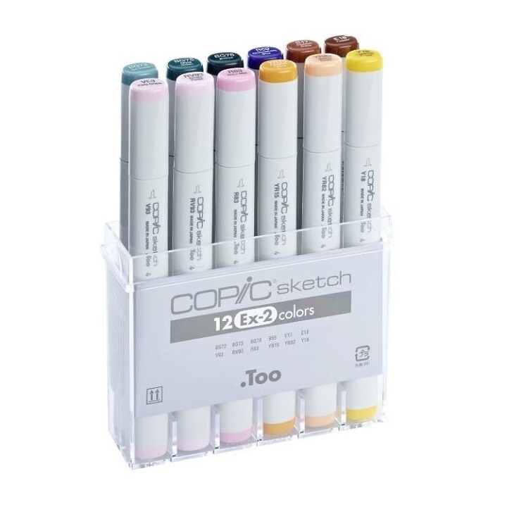Popisovače COPIC Sketch Ex-2 / sada 12 ks