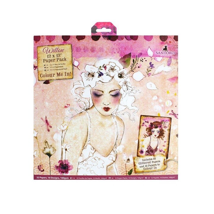 Sada papierov Santoro Colour Me In 30.5 x 30.5 cm / 32 listov