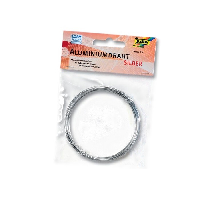 Hliníkový drôt Folia 1 mm x 5 m – silver