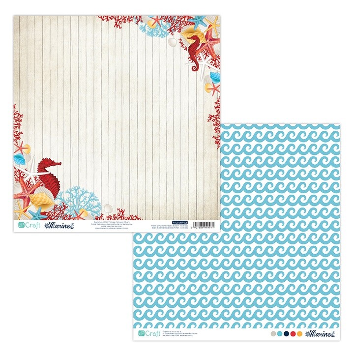 Obojstranný papier na scrapbooking 30.5 x 30.5 cm - Marine 06
