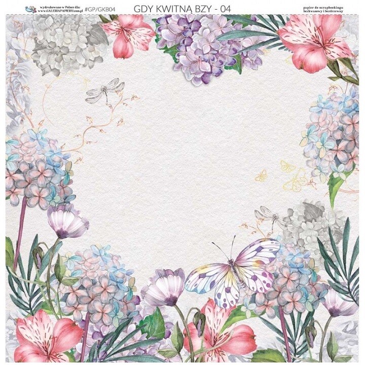 Obojstranný papier na scrapbooking 30.5 x 30.5 cm – When Lilacs Bloom 04