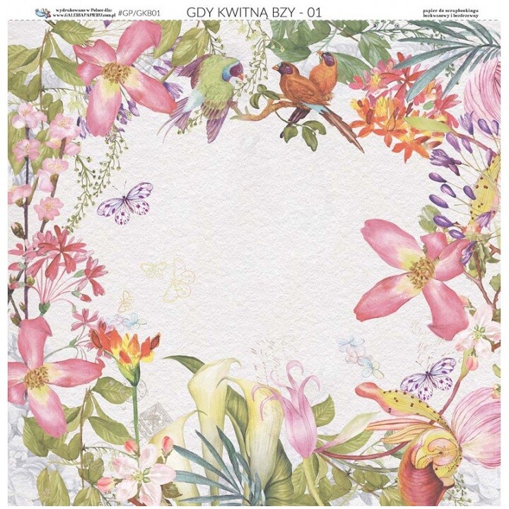 Obojstranný papier na scrapbooking 30.5 x 30.5 cm – When Lilacs Bloom 01