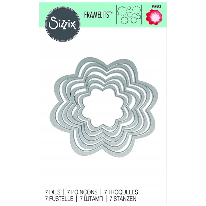Vyrezávacie šablóny Sizzix Framelits Flowers - sada 7 ks
