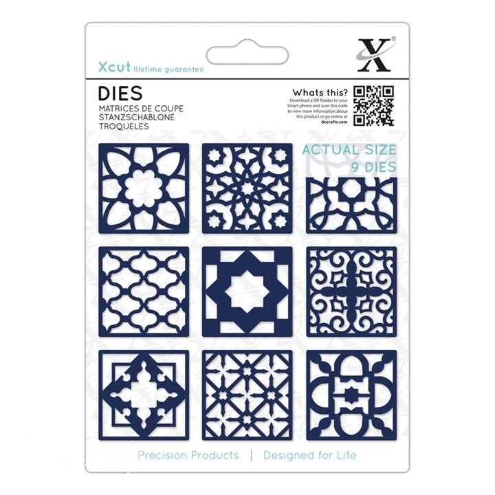 Vyrezávacie šablóny Xcut Dies Moroccan Tiles - sada 9 ks