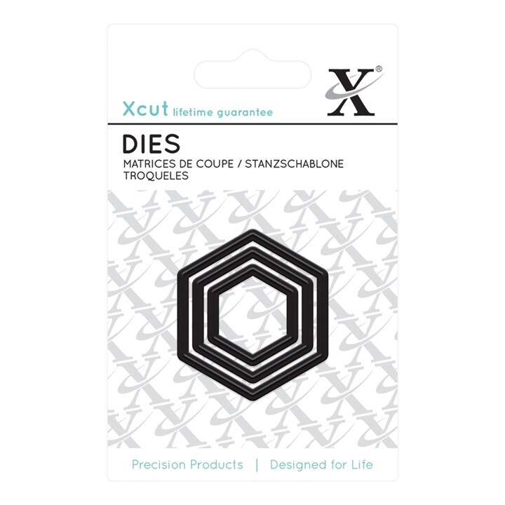Vyrezávacie šablóny Xcut Mini Die Nesting Hexagons - sada 3 ks