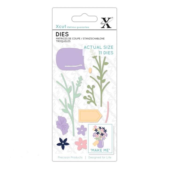 Vyrezávacie šablóny Xcut Small Dies Flower Jar - sada 11 ks