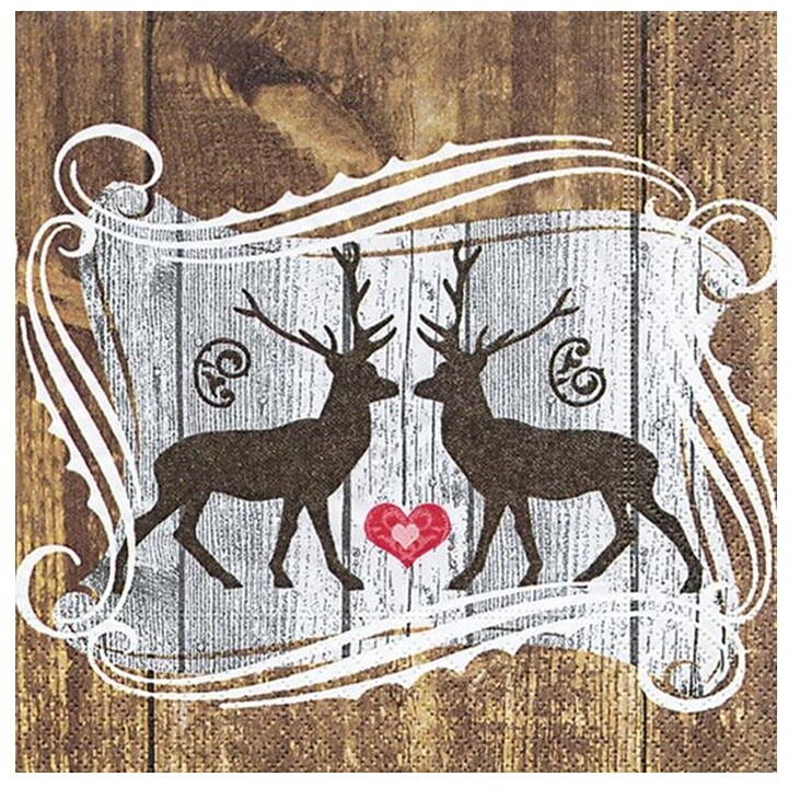Servítky na dekupáž Stags in love – 1 ks