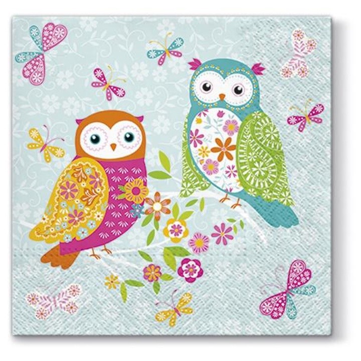 Servítky na dekupáž Magical Owls - 1 ks