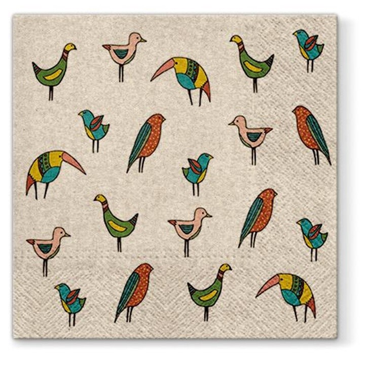 Eko servítky na dekupáž Bird Friends - 1 ks