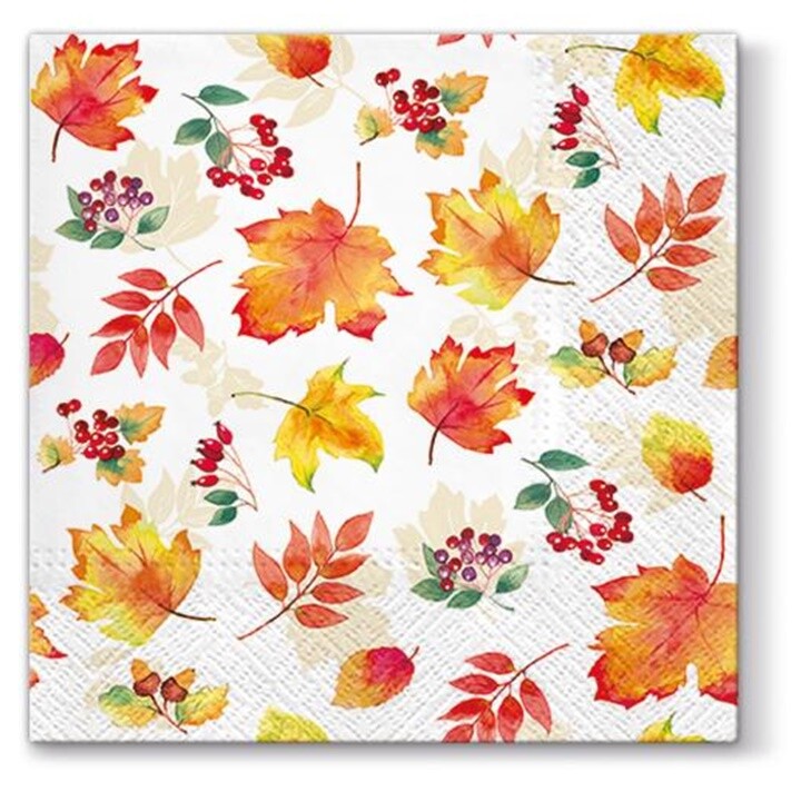 Servítky na dekupáž Falling Leaves - 1 ks