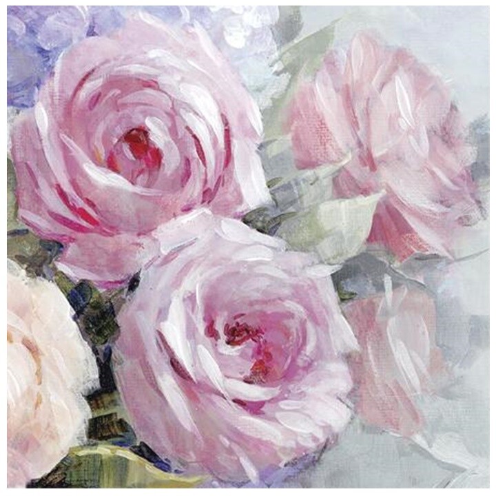 Servítky na dekupáž Pink Roses - 1 ks