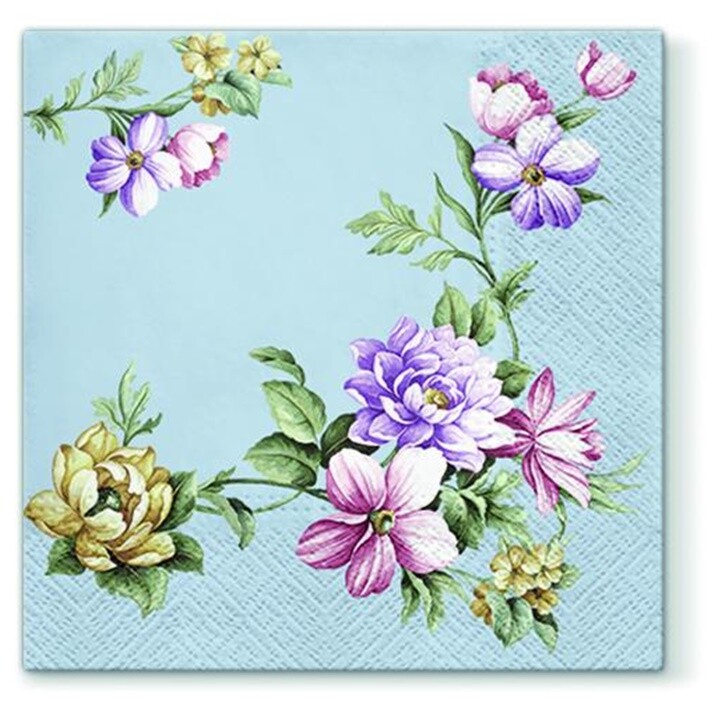 Servítky na dekupáž Blue Garland - 1 ks