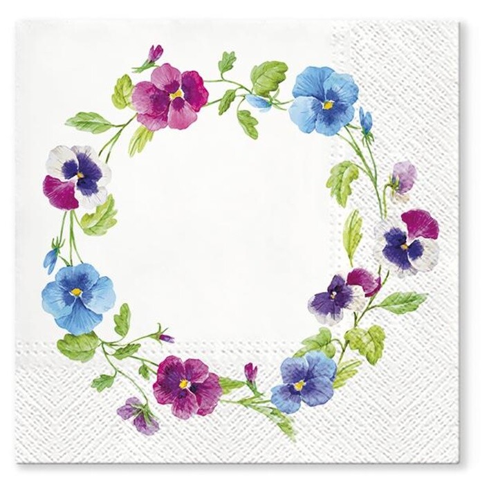 Servítky na dekupáž Flower Wreath - 1 ks