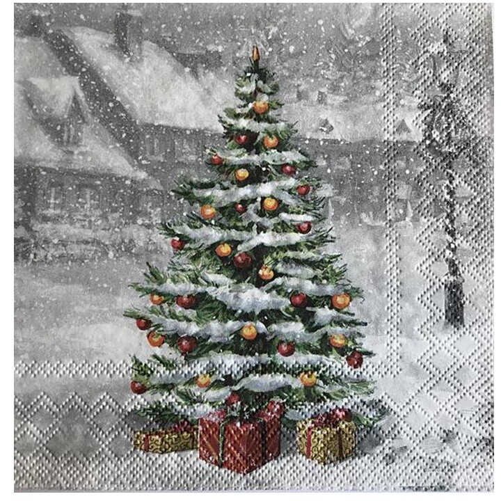 Servítky na dekupáž Tree on square 1 ks