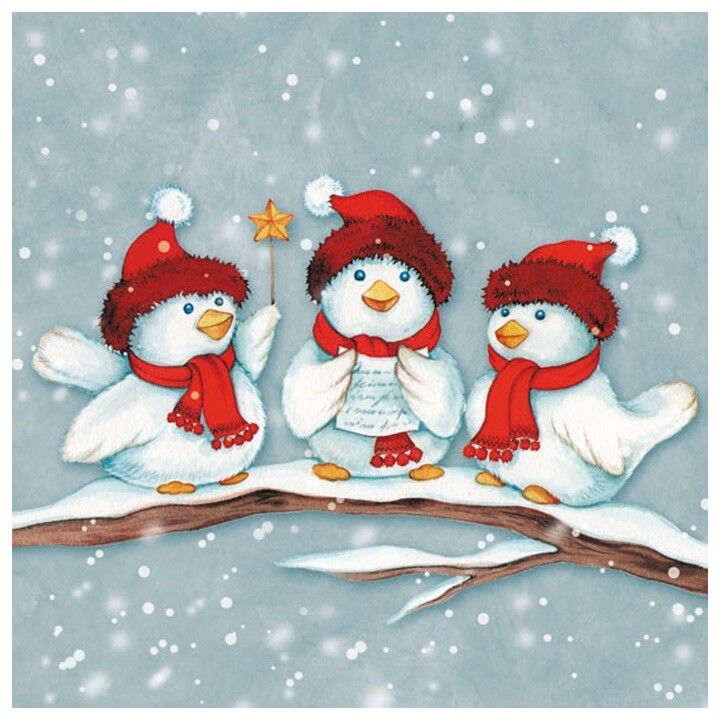 Servítky na dekupáž X-mas birds 1 ks