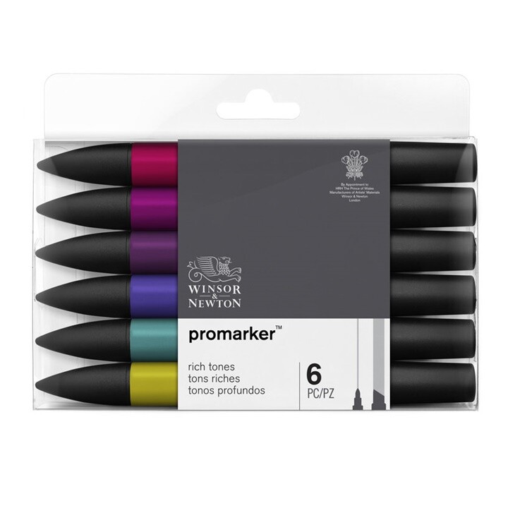 Sada popisovačov Winsor & Newton Promarker - sýte odtiene