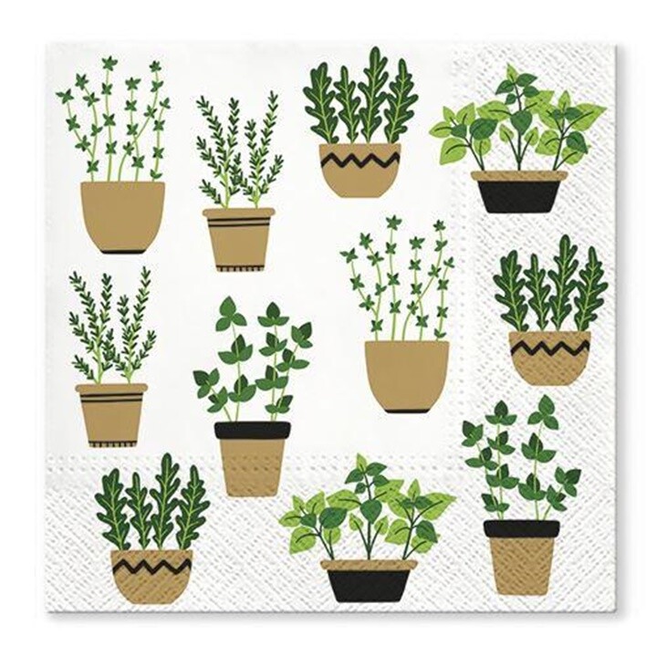 Servítky na dekupáž Herbs in Pot - 1 ks