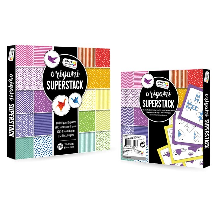Blok papierov na origami Craft Sensations 15x15 cm- 180 listov