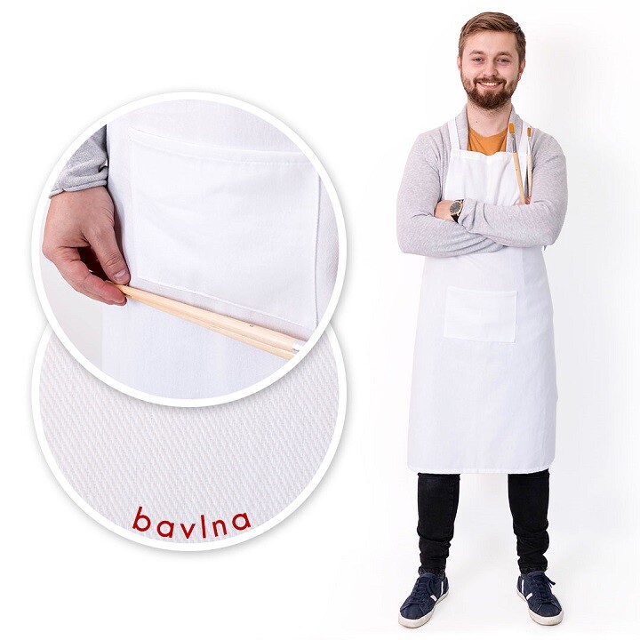 Bavlnená zástera - biela