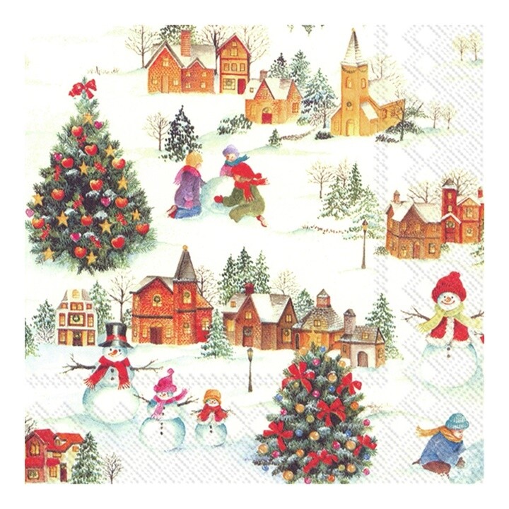 Eko servítky na dekupáž Happy Christmas Time - 1ks