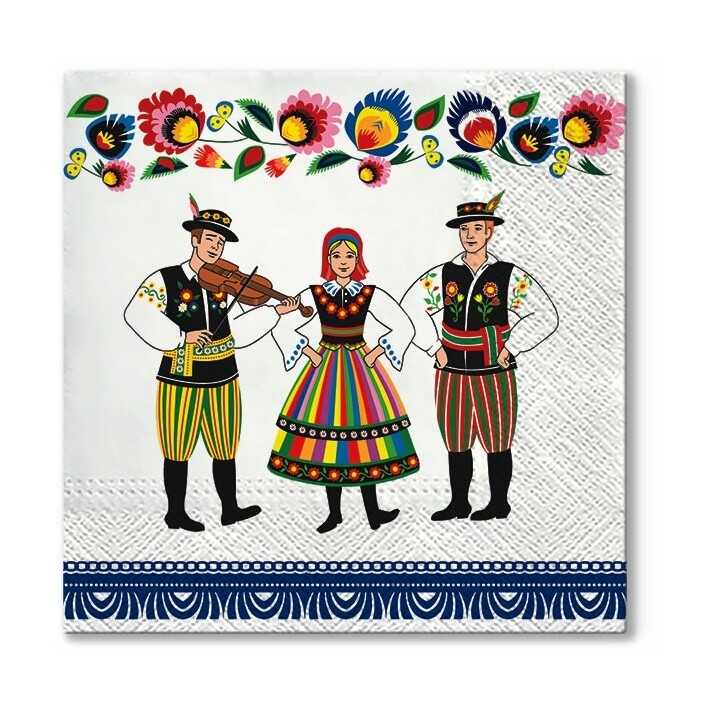 Eko servítky na dekupáž Folk Celebration - 1ks
