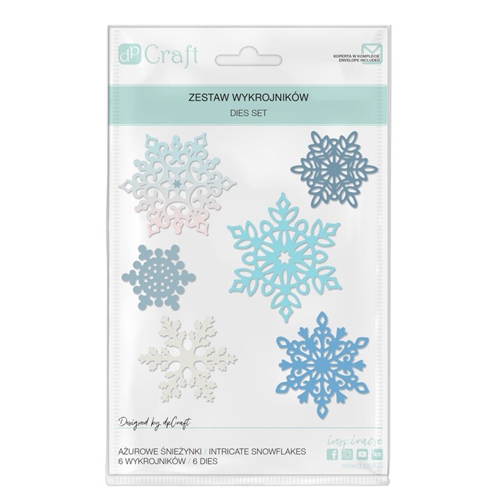 Vyrezávacia šablóna Intricate Snowflakes 6-dielna