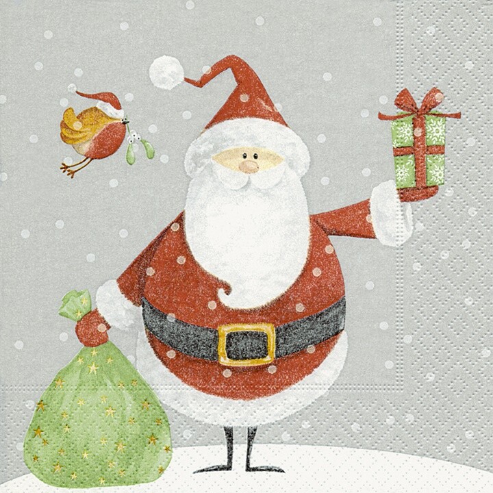 Servítky na dekupáž Santa with Oskar 1 ks