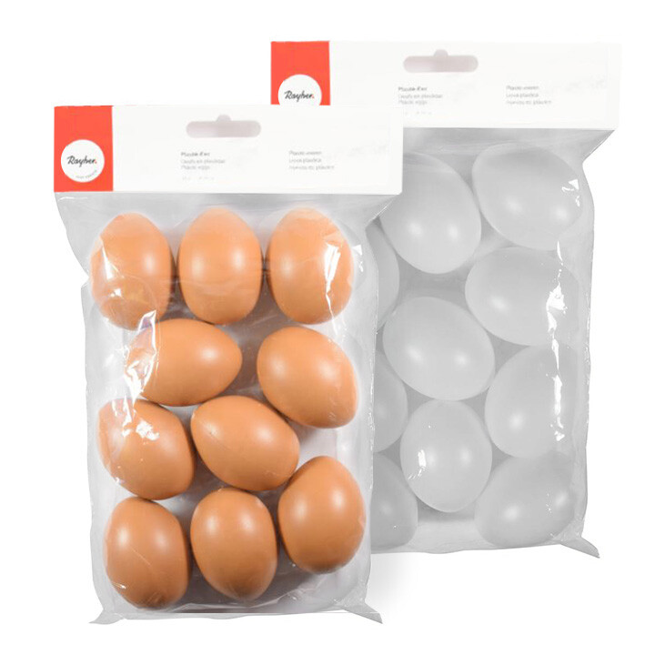 Plastové vajíčka Rayher 6 cm 10 ks - rôzne farby