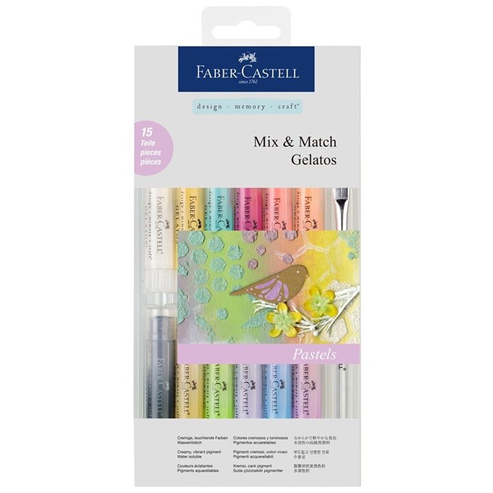Akvarelové pigmentové pastely Gelatos Faber-Castell - Pastels / 15 ks