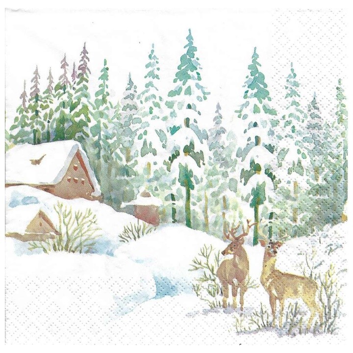 Servítky na dekupáž Winter Scene - 1 ks