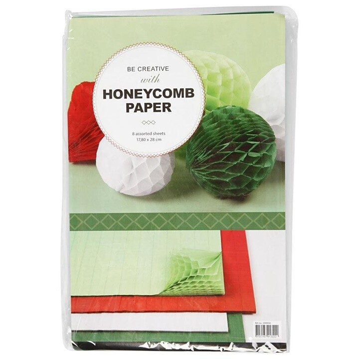 Papier na výrobu dekorácií - zelená a červená / sada 8 ks