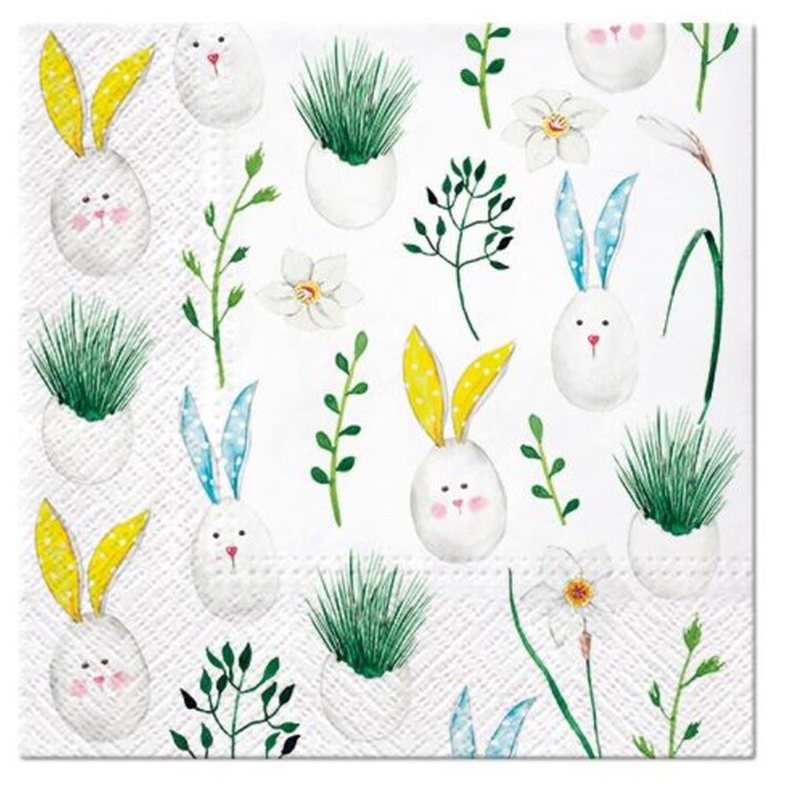 Servítky na dekupáž Rabbit Eggs - 1 ks