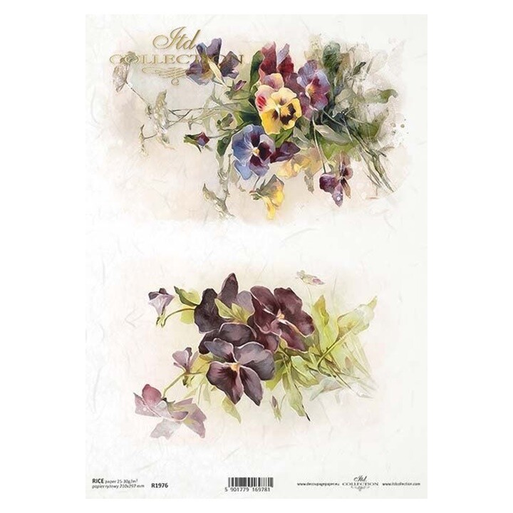Ryžový papier A4 Pansies